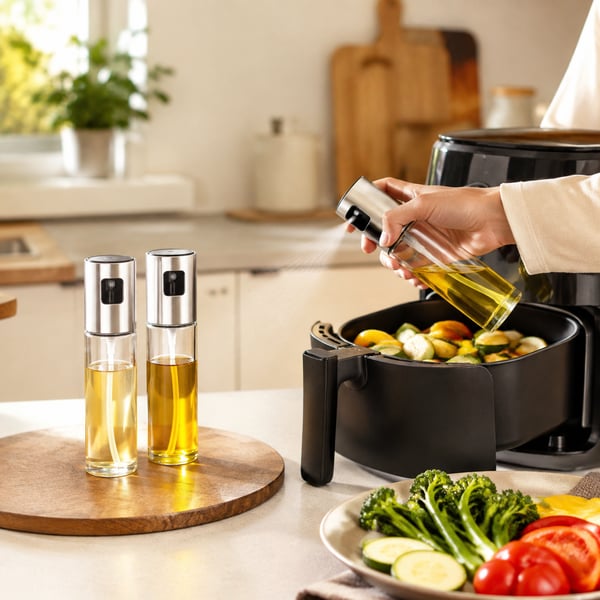 Glass oil-sprayer duo — view 2