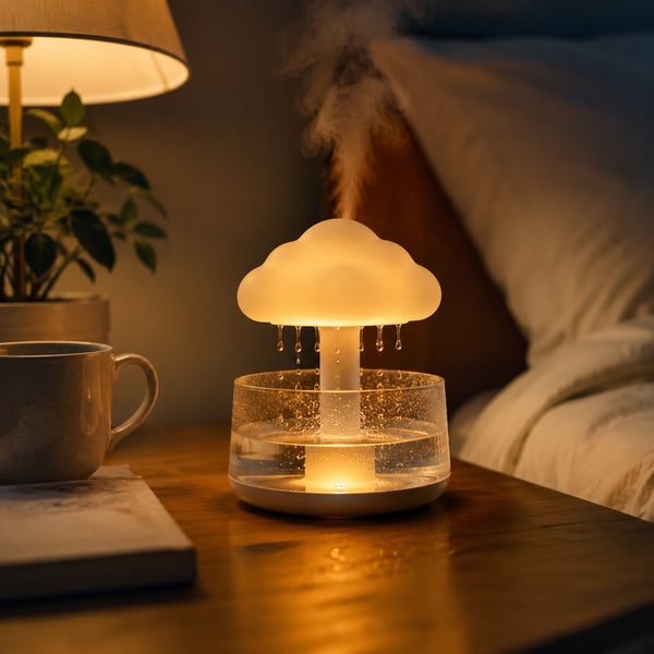 Rain-cloud aroma humidifier lamp — view 2
