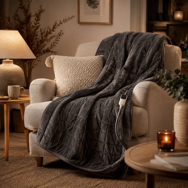 Heated throw blanket — view 2